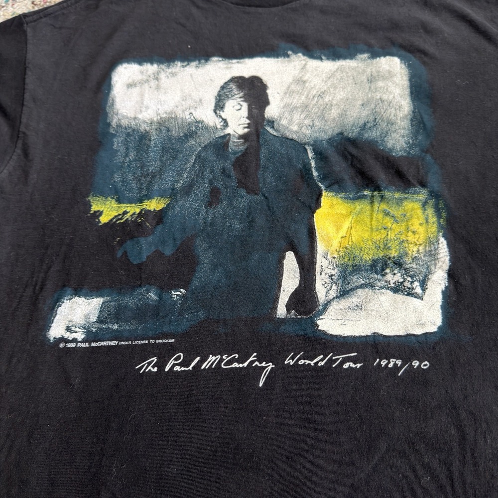 Vintage PAUL McCARTNEY 1989/90 2 sided single stitch world tour shirt Brockum L - Picture 5 of 8